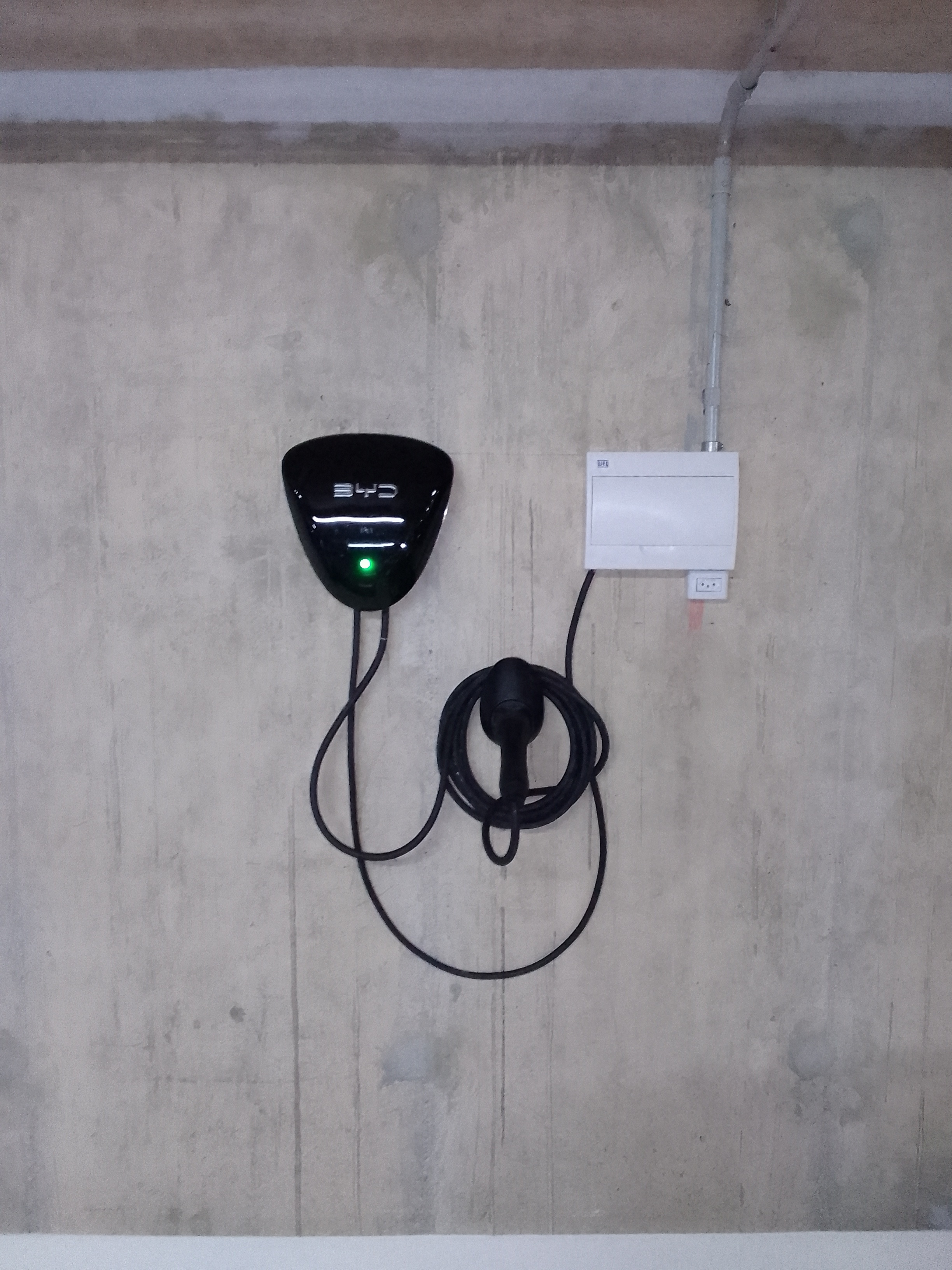 Estacao de recarga wallbox com conector tipo 2 para veiculos eletricos